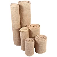 Hffheer Cinta de arpillera de Yute Natural- Rollo de Cinta de Tela de Yute Natural rústico- Camino de Mesa Vintage para…